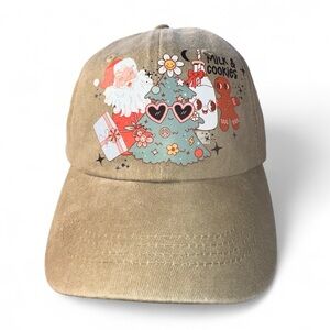NEW Vintage Inspired Dark Khaki Christmas Cap